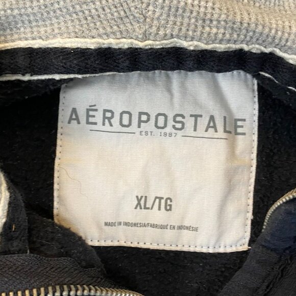 Aeropostale Mens Hoodie Sweatshirt Size XL Embroidered Full Zip Navy Blue - Picture 3 of 13